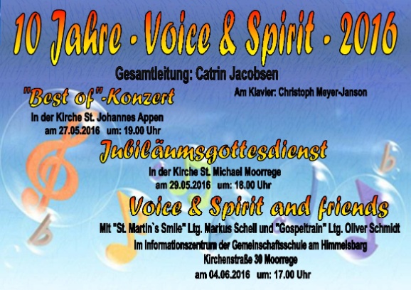 2016 Jubilaeum - 10 Jahre - Plakat Voice and Spirit 1